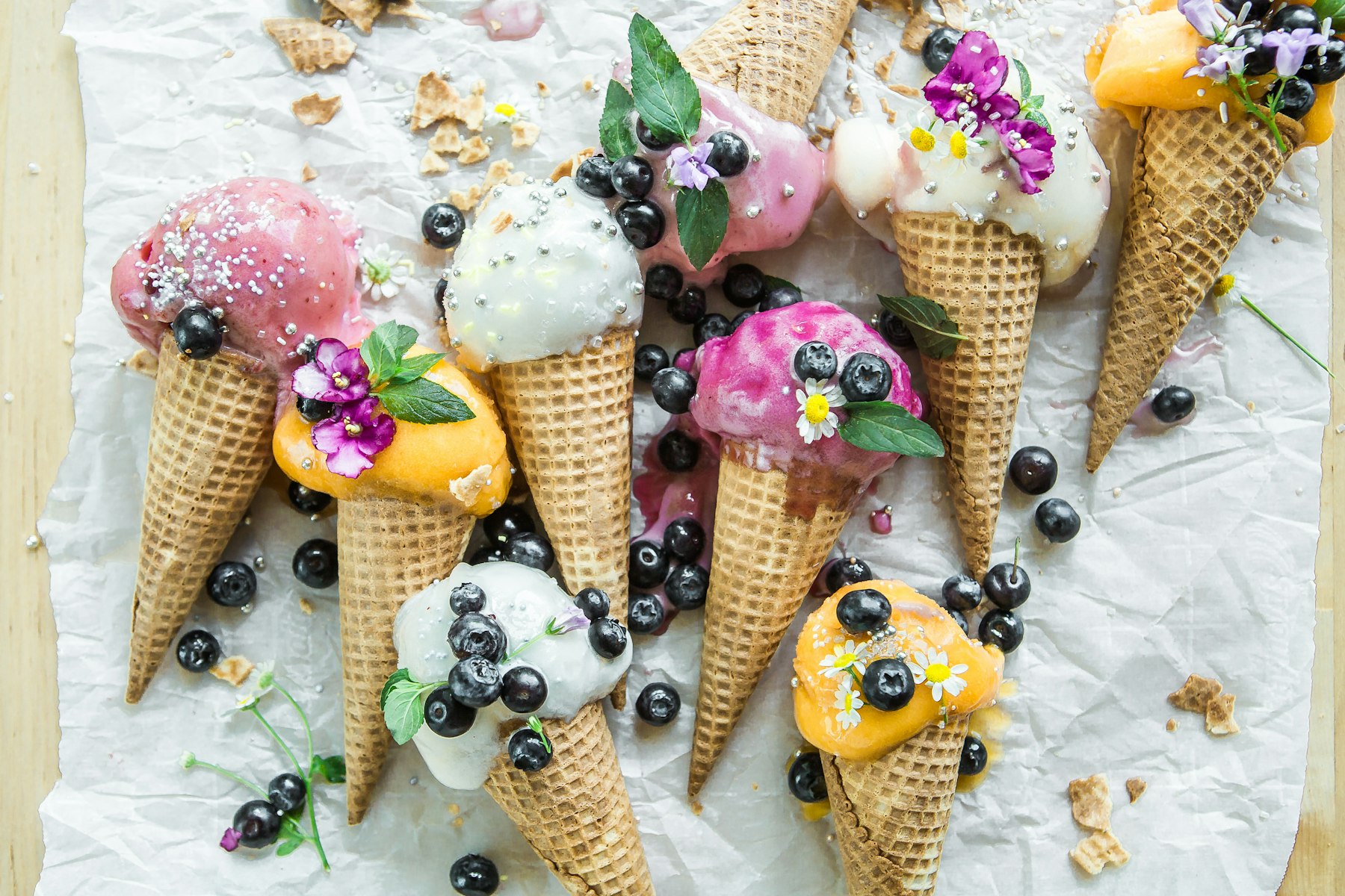 Boules de glace dans une coupe